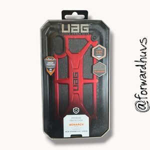 UAG Monarch Leather iPhone XS Max Case Red Black New